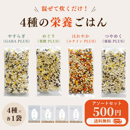 【9/30まで期間限定】食べ比べ！にゅーとりらいす4個パックアソート(雑穀米)